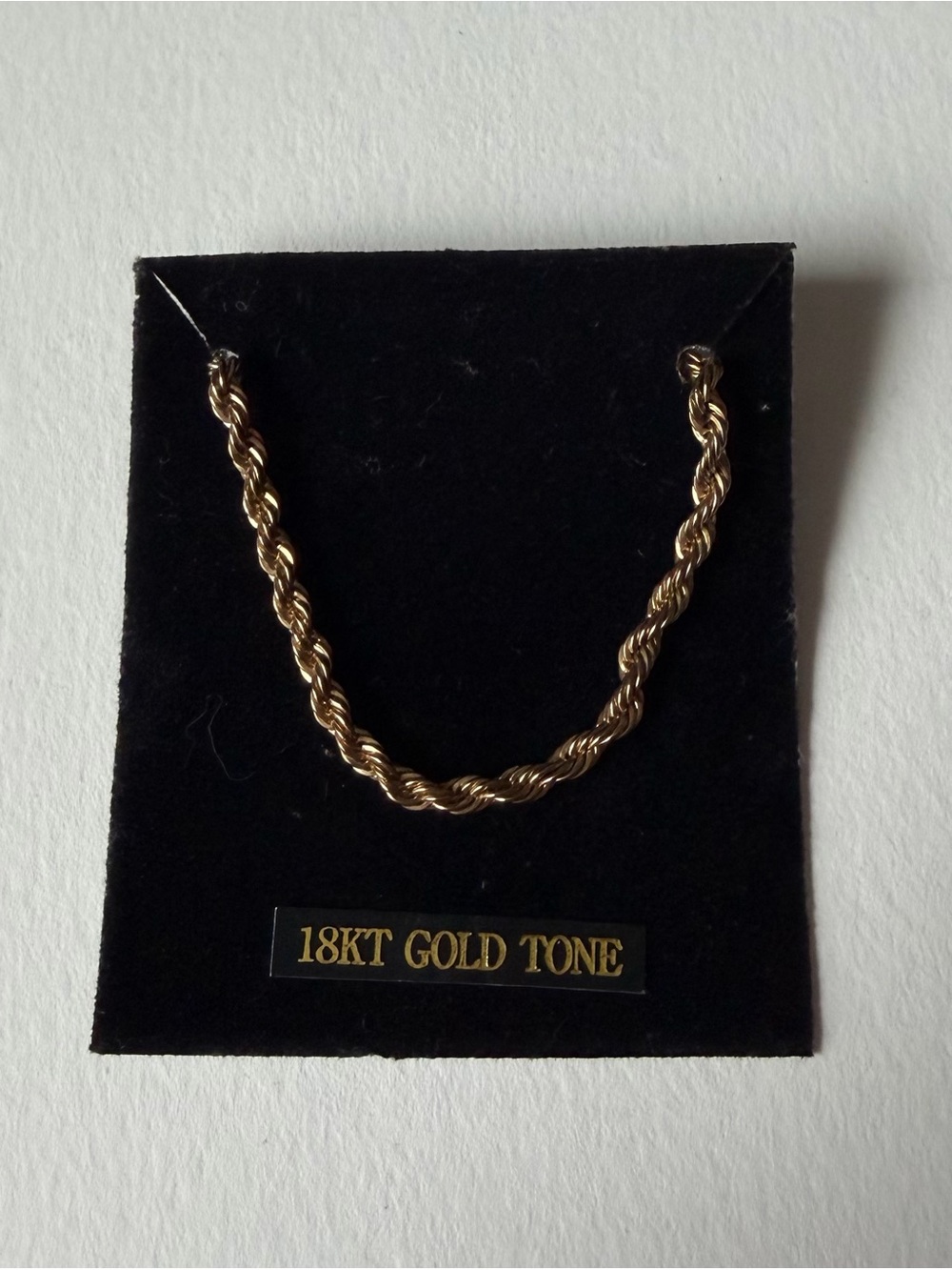 18kt gold tone twisted rope chain bracelet